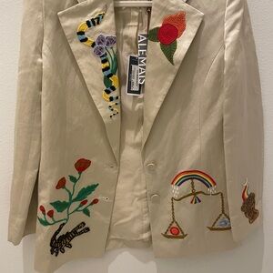 ALEMAIS Embroidered Cream Jacket size 2
